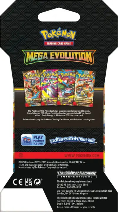 Pokémon - Trading Card Game: Mega Evolution Sleeved Booster - Styles May Vary